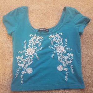 Teal crop top